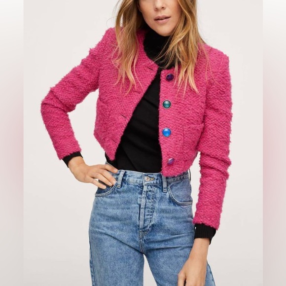 Mango Tweed jacket with jewel buttons - Picture 2 of 6